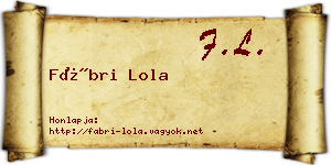 Fábri Lola névjegykártya